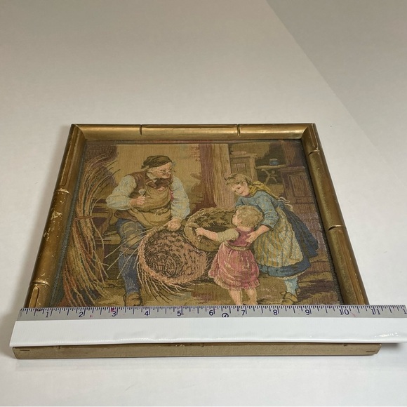 Vintage Framed Tapestry Art with Gold Frame - Picture 6 of 7